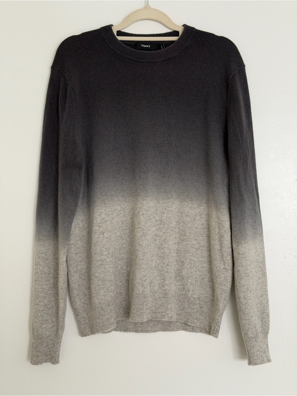 Theory Men's Ombre Crewneck 100% Cashmere Sweater - Size M
